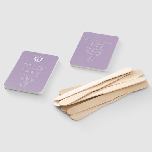 Éventail Programme de mariage Ventilateur Lilac Classic Mon (Non-assemblé)