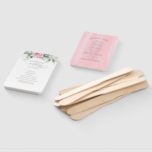 Éventail Programme de mariage verdoyant Succulents Ventilat (Non-assemblé)