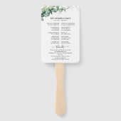 Éventail Programme de mariage verdure aquarelle (Dos)