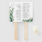 Éventail Programme de mariage verdure aquarelle eucalyptus (Devant et derrière)