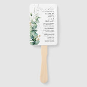 Éventail Programme de mariage verdure aquarelle eucalyptus (Devant)