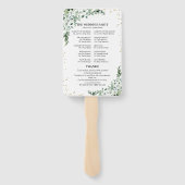 Éventail Programme de mariage verdure aquarelle eucalyptus (Dos)