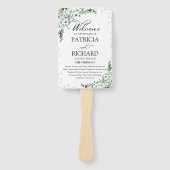 Éventail Programme de mariage verdure aquarelle eucalyptus (Devant)