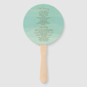 Éventail Programme de mariage vert à la menthe (Dos)