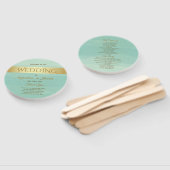 Éventail Programme de mariage vert à la menthe (Non-assemblé)