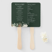Éventail Programme de mariage vert de forêt rustique Ensemb (Devant et derrière)