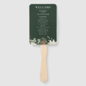 Éventail Programme de mariage vert de forêt rustique Ensemb (Devant)