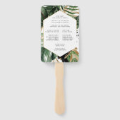 Éventail Programme de mariage vert d'été à la main (Dos)