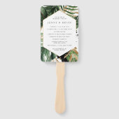 Éventail Programme de mariage vert d'été à la main (Devant)