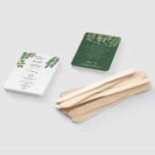 Éventail Programme de mariage vert émeraude à l'aquarelle (Non-assemblé)