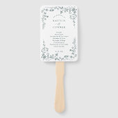 Éventail Programme de mariage vert émeraude floral français (Devant)