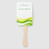 Éventail Programme de mariage vert et jaune citrique de l'î (Devant)