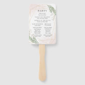 Éventail Programme de mariage vert Feuilles et blush (Dos)