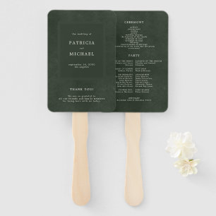 Éventail Programme de mariage vert moderne