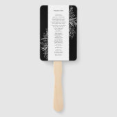 Éventail Programme de mariage vert noir et blanc (Dos)