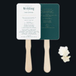 Éventail Programme de mariage vert TURQUOISE Peacock<br><div class="desc">⭐ Design par LeahG®. Félicitations à votre fiançailles. 📌 NIP cette conception à votre tableau de bord mariage sur Pinterest et profiter de votre voyage de planification mariage. 🥰 Vos amis et votre famille aimeront cet objet de mariage moderne et minimaliste, simple et élégant. Cela fait partie d'une collection de...</div>