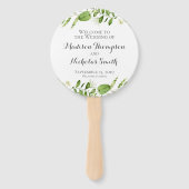 Éventail Programme de mariage vert Ventilateur circulaire, (Devant)