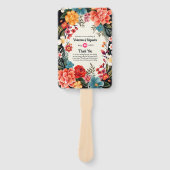 Éventail Programme de mariage Vibrant Watercolor Floral Fie (Devant)