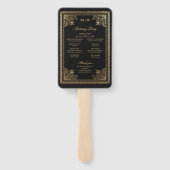 Éventail Programme de mariage victorien d'or gothique vinta (Dos)