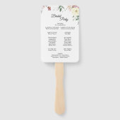 Éventail Programme de mariage Vintage rose et mauve (Dos)