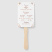 Éventail programme de mariage vintage rose or élégant orné (Dos)