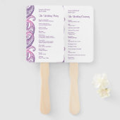 Éventail Programme de mariage violet et rose de l'Indien Pa (Devant et derrière)