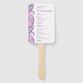 Éventail Programme de mariage violet et rose de l'Indien Pa (Dos)