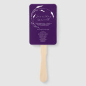Éventail Programme de mariage violet Fan Floral Line Art (Devant)