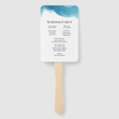 Éventail Programme de mariage Watercolor bleu (Dos)