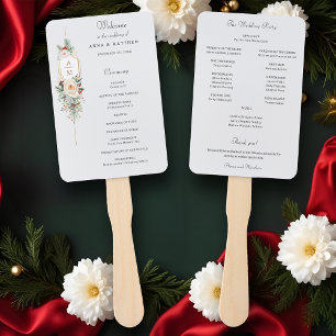 Éventail Programme de monogramme floral de Noël simplement