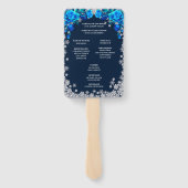 Éventail Programme de Noël Flocon de Neige Roses Bleu Clair (Dos)