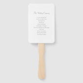 Éventail Programme de photo de mariage à l'écriture argenté (Dos)