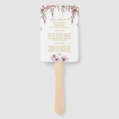 Éventail Programme de Quinceañera Papillon Doré Rose Carmin (Dos)