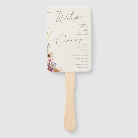 Éventail Programme de réception de la cérémonie des Fleurs  (Devant)