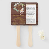 Éventail Programme de renouvellement de vœux floraux Rustic (Devant et derrière)