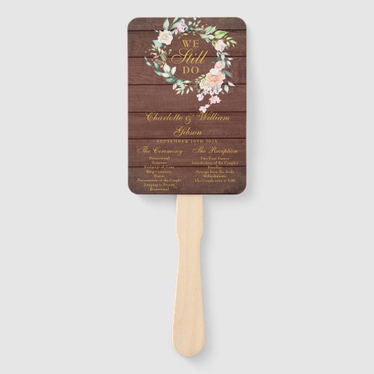 Éventail Programme de renouvellement de vœux floraux Rustic (Devant)
