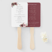 Éventail Programme de Rose et de pivoine de Bourgogne class (Devant et derrière)