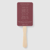 Éventail Programme de Rose et de pivoine de Bourgogne class (Dos)