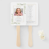 Éventail Programme de service commémoratif de deuil de verd (Devant et derrière)