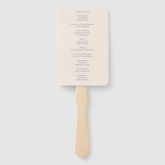 Éventail Programme de service commémoratif élégant pour fun (Dos)