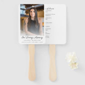 Éventail Programme de service simple Photo In Memoriam (Devant et derrière)