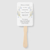 Éventail Programme de trame de couronne Fleur sauvage bleu  (Devant)