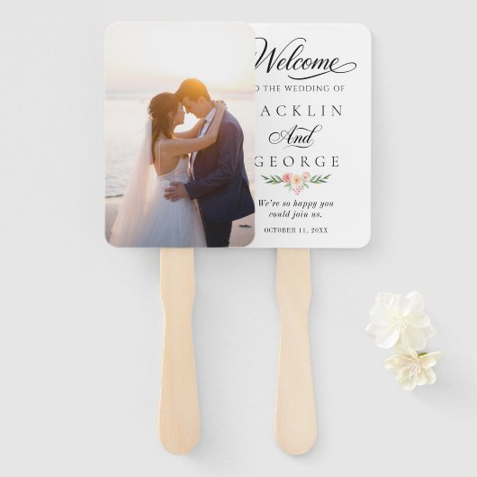 Éventail Programme de ventilateur de mariage avec photos pe (Devant et derrière)
