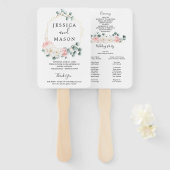 Éventail Programme de ventilateur de mariage de verdure flo (Devant et derrière)