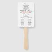 Éventail Programme de ventilateur de mariage de verdure flo (Dos)