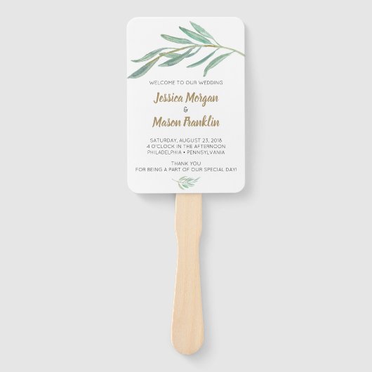 Éventail Programme de ventilateur de mariage de verdure rus (Devant)