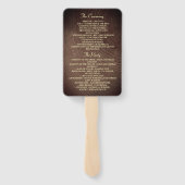 Éventail Programme de ventilateur de Mariage Rustic String (Dos)