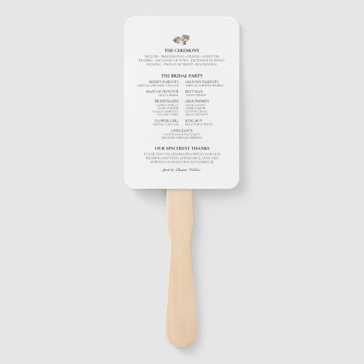 Éventail Programme de ventilateur de Mariage Tropical Palm  (Dos)