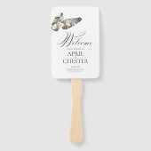 Éventail Programme de ventilateur de Mariage Tropical Palm  (Devant)