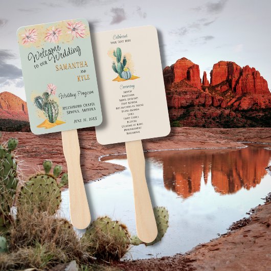 Éventail Programme de ventilateur Mariage Cactus